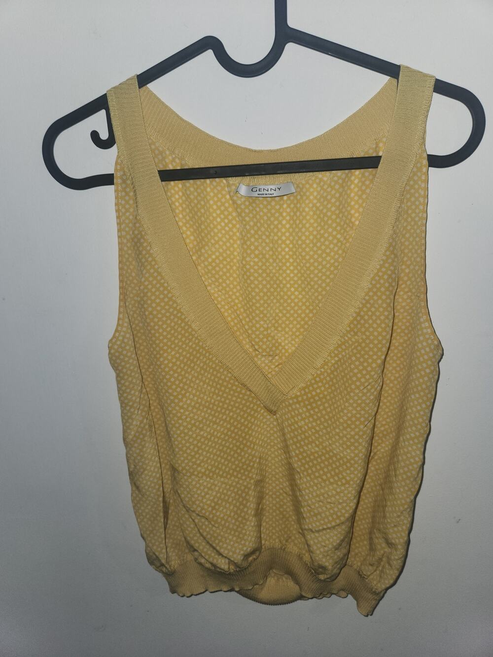 Genny made in Italy silk yellow top